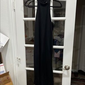 Black Sleeveless Halter Backless Gown